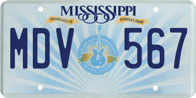 MS license plate MDV567