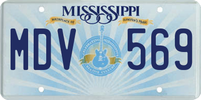 MS license plate MDV569