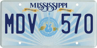 MS license plate MDV570