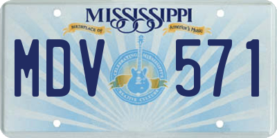 MS license plate MDV571