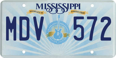 MS license plate MDV572