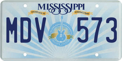 MS license plate MDV573