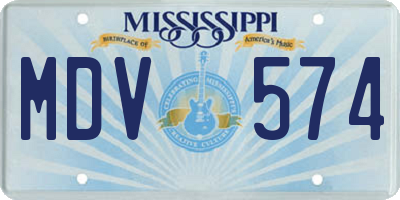 MS license plate MDV574