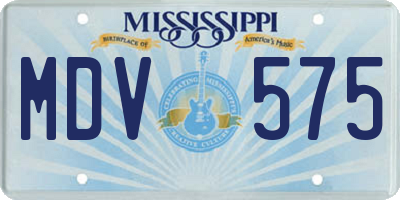 MS license plate MDV575