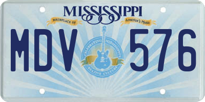 MS license plate MDV576