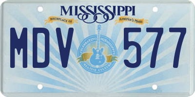 MS license plate MDV577