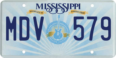MS license plate MDV579