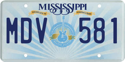 MS license plate MDV581