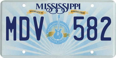 MS license plate MDV582