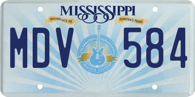 MS license plate MDV584