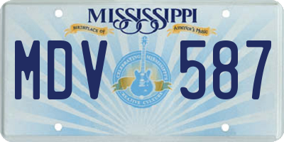 MS license plate MDV587