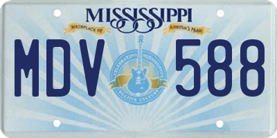 MS license plate MDV588