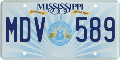 MS license plate MDV589