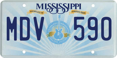 MS license plate MDV590