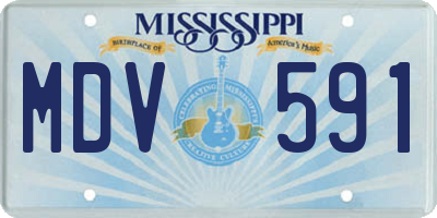 MS license plate MDV591