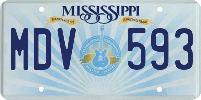 MS license plate MDV593