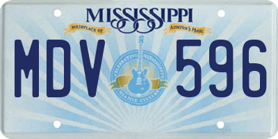 MS license plate MDV596