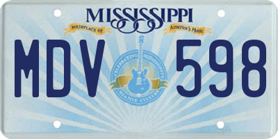 MS license plate MDV598