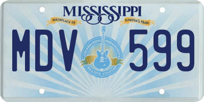 MS license plate MDV599