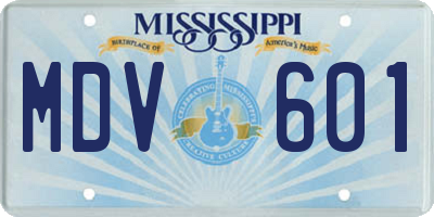 MS license plate MDV601