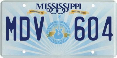 MS license plate MDV604