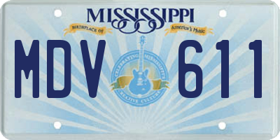 MS license plate MDV611