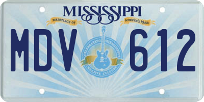 MS license plate MDV612
