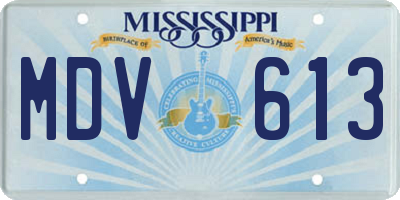 MS license plate MDV613