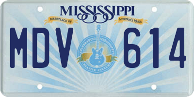 MS license plate MDV614