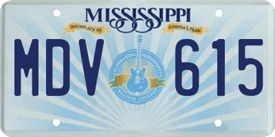 MS license plate MDV615
