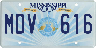MS license plate MDV616