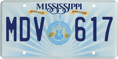 MS license plate MDV617