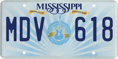 MS license plate MDV618