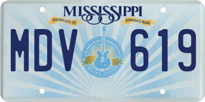 MS license plate MDV619
