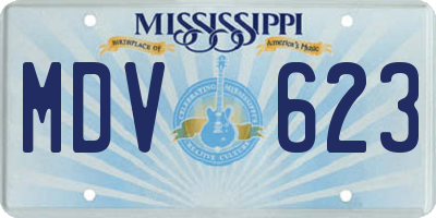 MS license plate MDV623