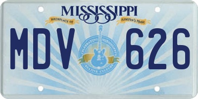 MS license plate MDV626