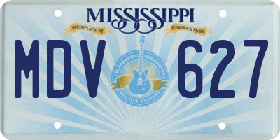 MS license plate MDV627