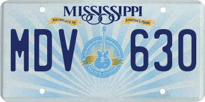 MS license plate MDV630