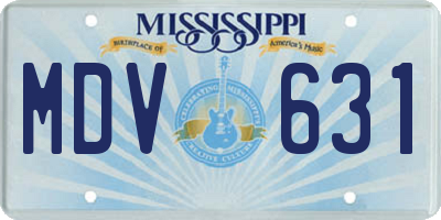 MS license plate MDV631