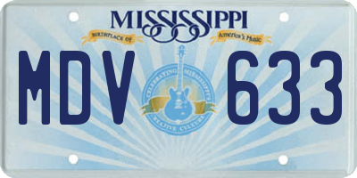 MS license plate MDV633