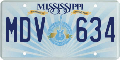 MS license plate MDV634