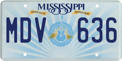 MS license plate MDV636