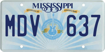 MS license plate MDV637