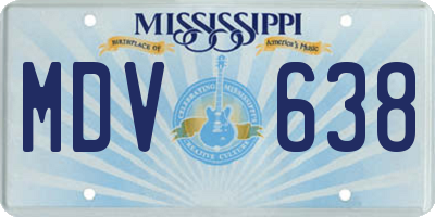 MS license plate MDV638