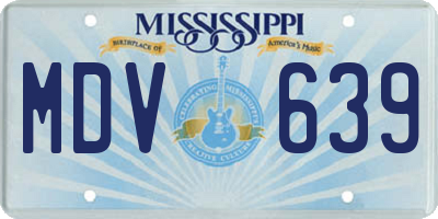 MS license plate MDV639