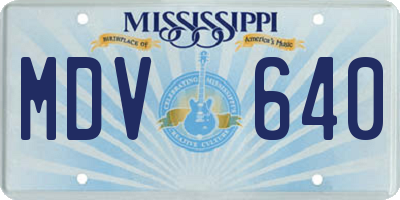 MS license plate MDV640