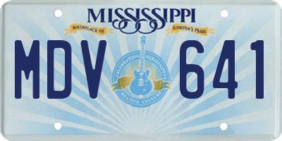 MS license plate MDV641