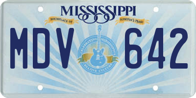 MS license plate MDV642