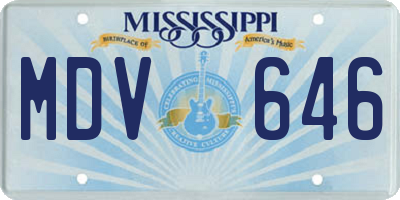MS license plate MDV646