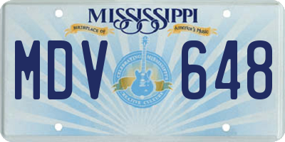 MS license plate MDV648